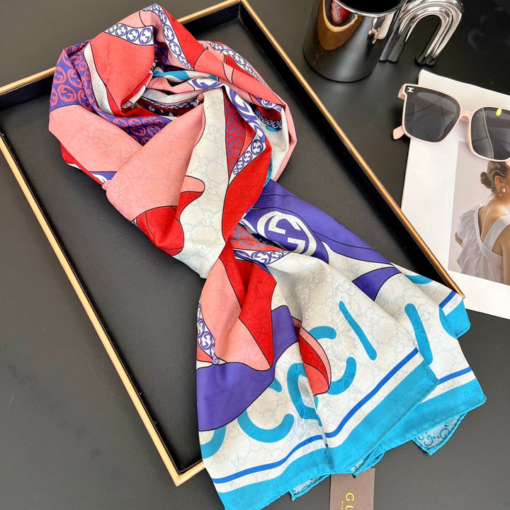 3 colours double-sided two-tone spring and summer long silk scarf