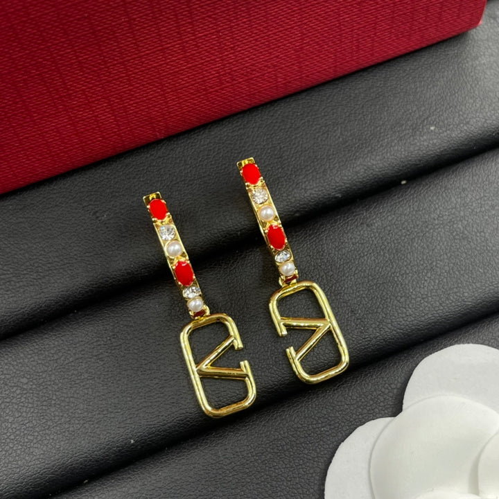 fashion brass rhinestone earrings&nbsp;