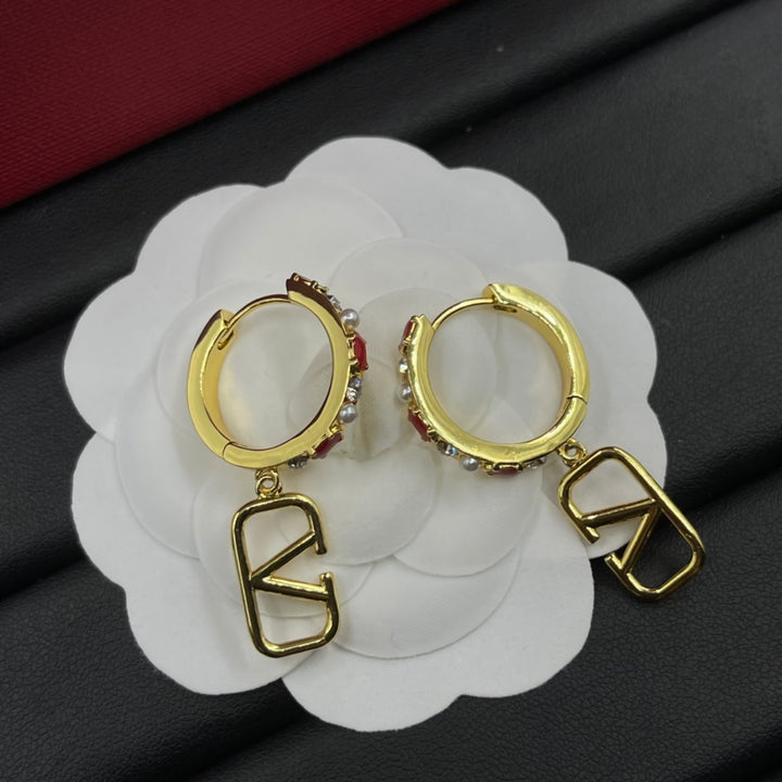 fashion brass rhinestone earrings&nbsp;