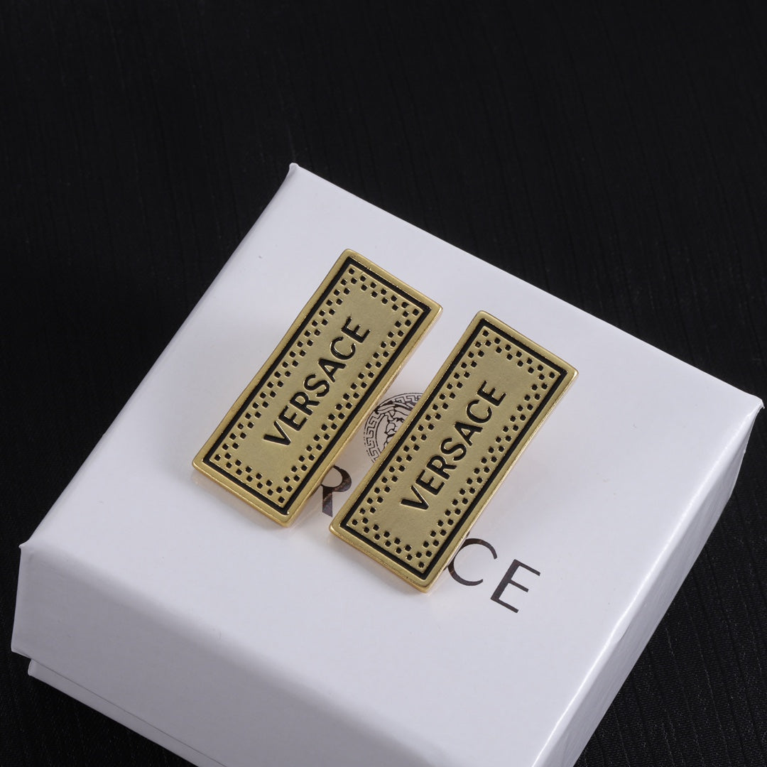 Luxury Square Letter Necklace Earrings