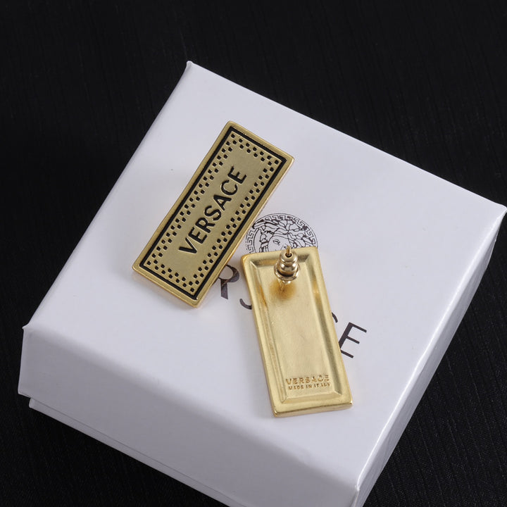 Luxury Square Letter Necklace Earrings