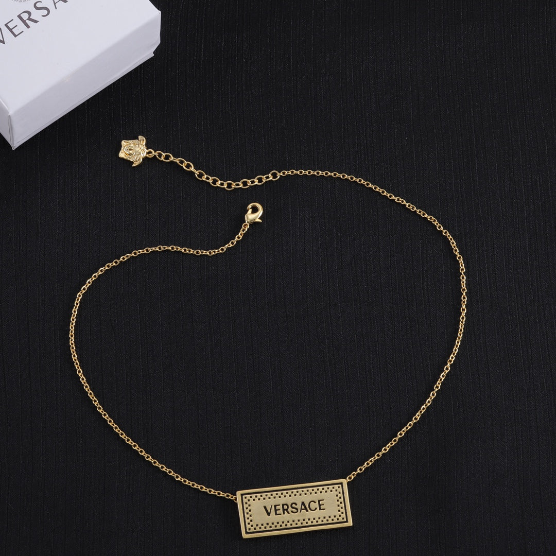 Luxury Square Letter Necklace Earrings