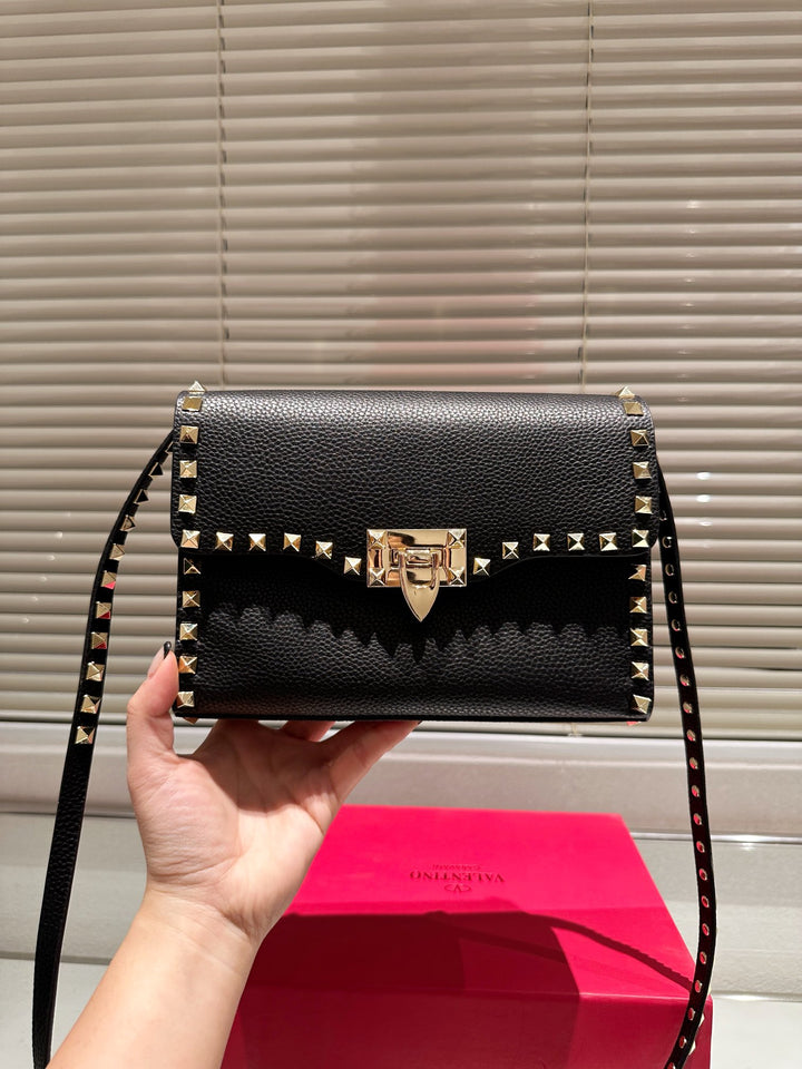 6 Colours Cowhide Studded Crossbody Bag