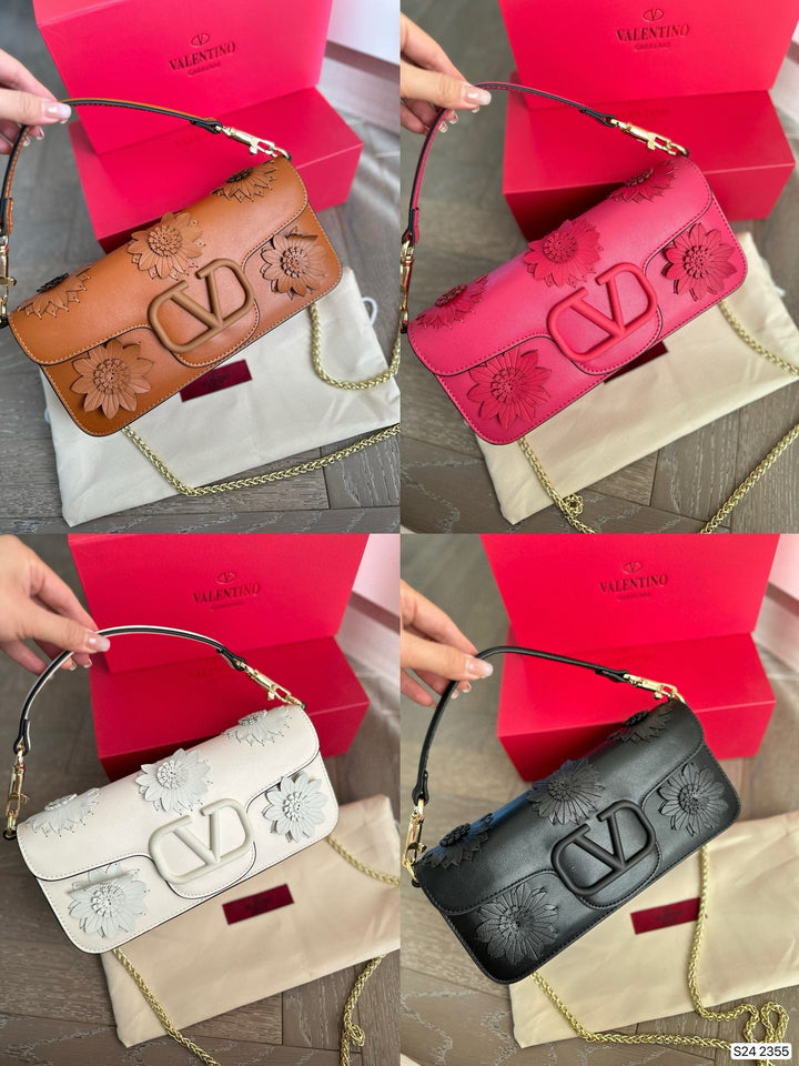 4 Colours Applique Sheepskin Shoulder Bag