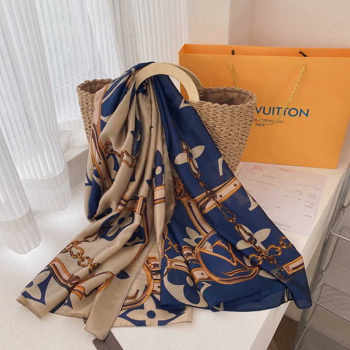 four-colour four-leaf clover long versatile small square scarf