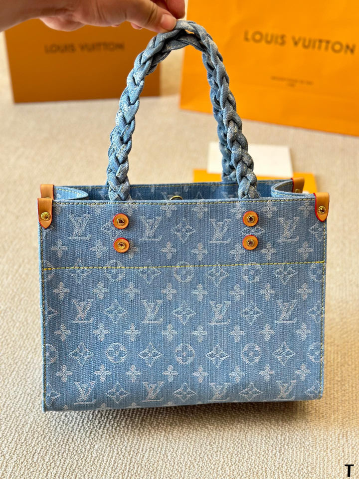 New Denim Woven Tote Bag