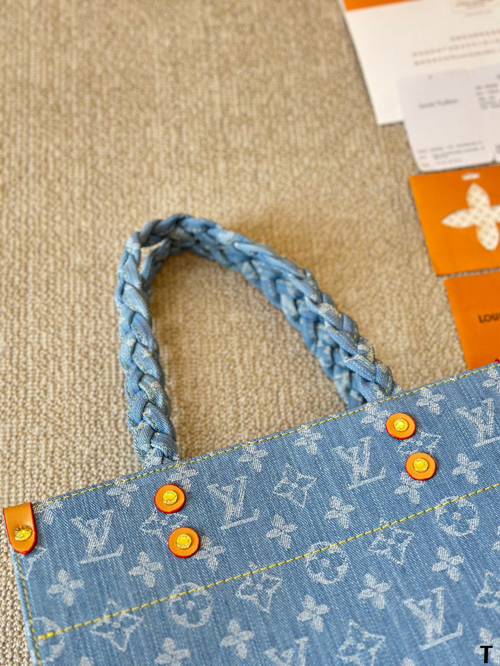 New Denim Woven Tote Bag