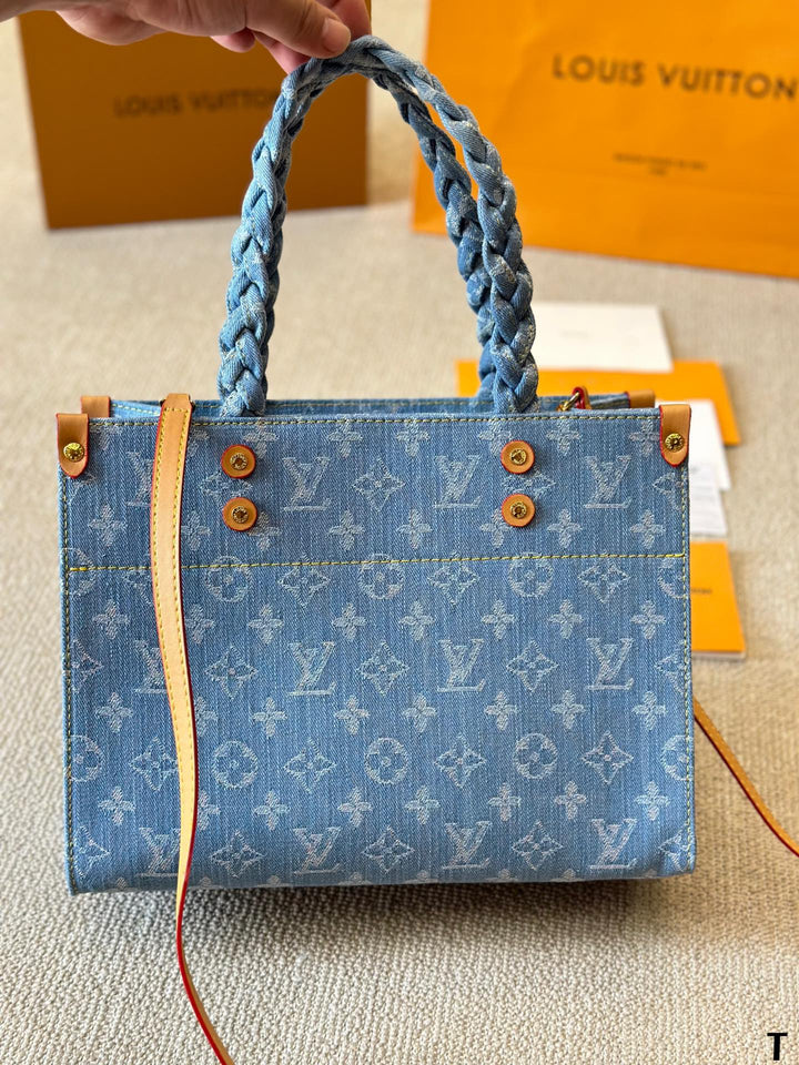 New Denim Woven Tote Bag