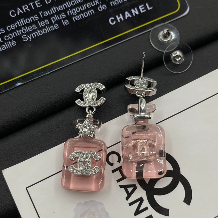 Fashion Crystal Double C Earrings