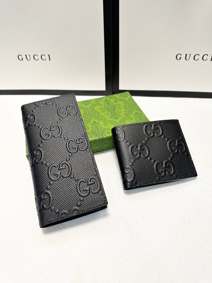 New Long and Short Double G Printed Wallet