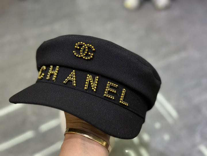 2024 Fashion Rhinestone Pattern Military Cap