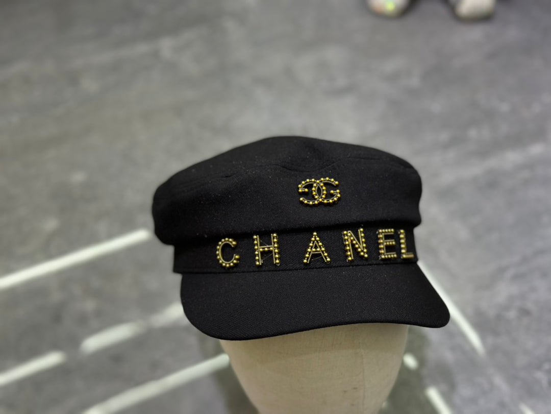 2024 Fashion Rhinestone Pattern Military Cap