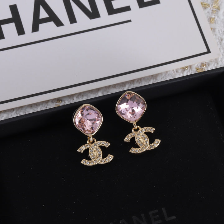 Luxury Double C Crystal Earrings