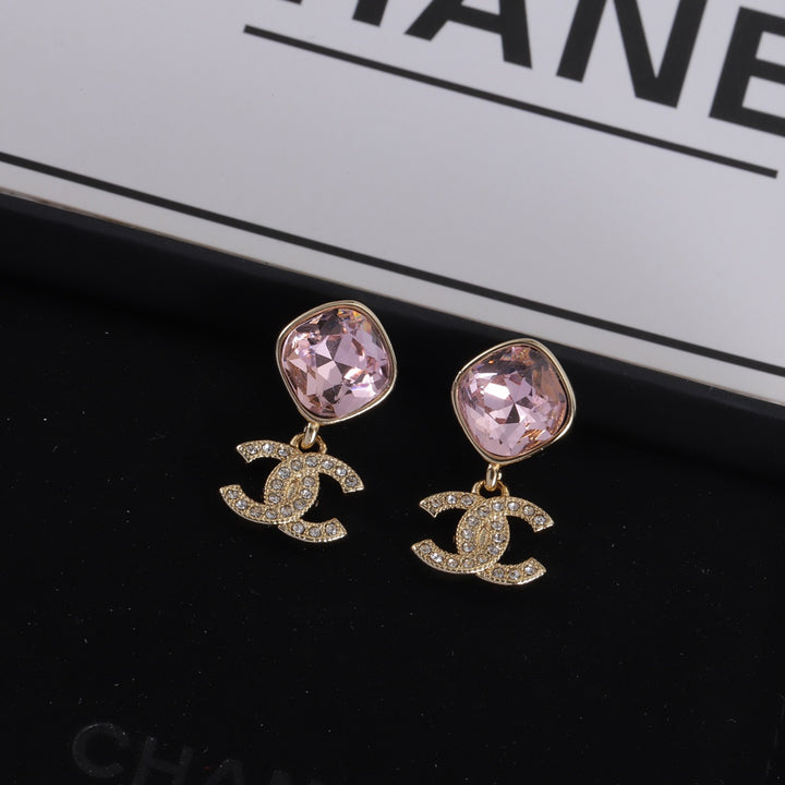 Luxury Double C Crystal Earrings