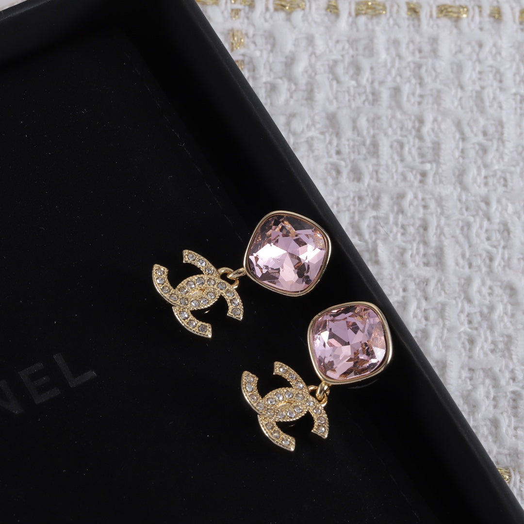 Luxury Double C Crystal Earrings