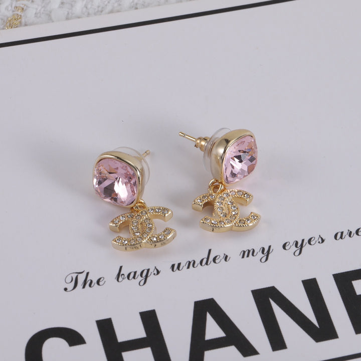 Luxury Double C Crystal Earrings