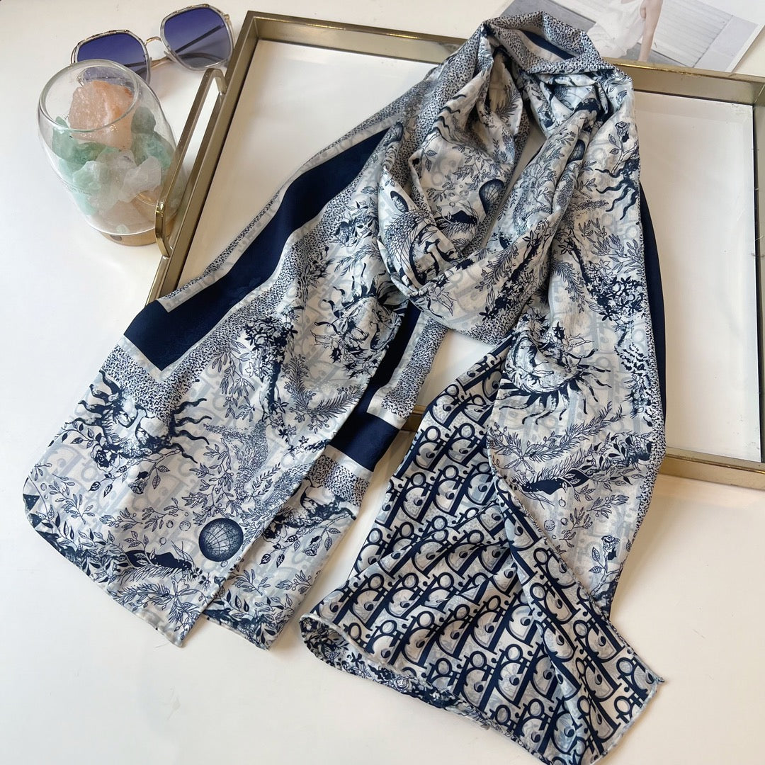 fashion silk double-sided two-color scarf