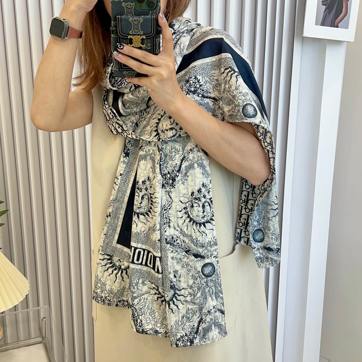 fashion silk double-sided two-color scarf