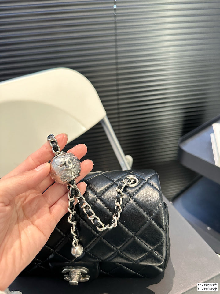 Stylish Silver Spherical Handbag