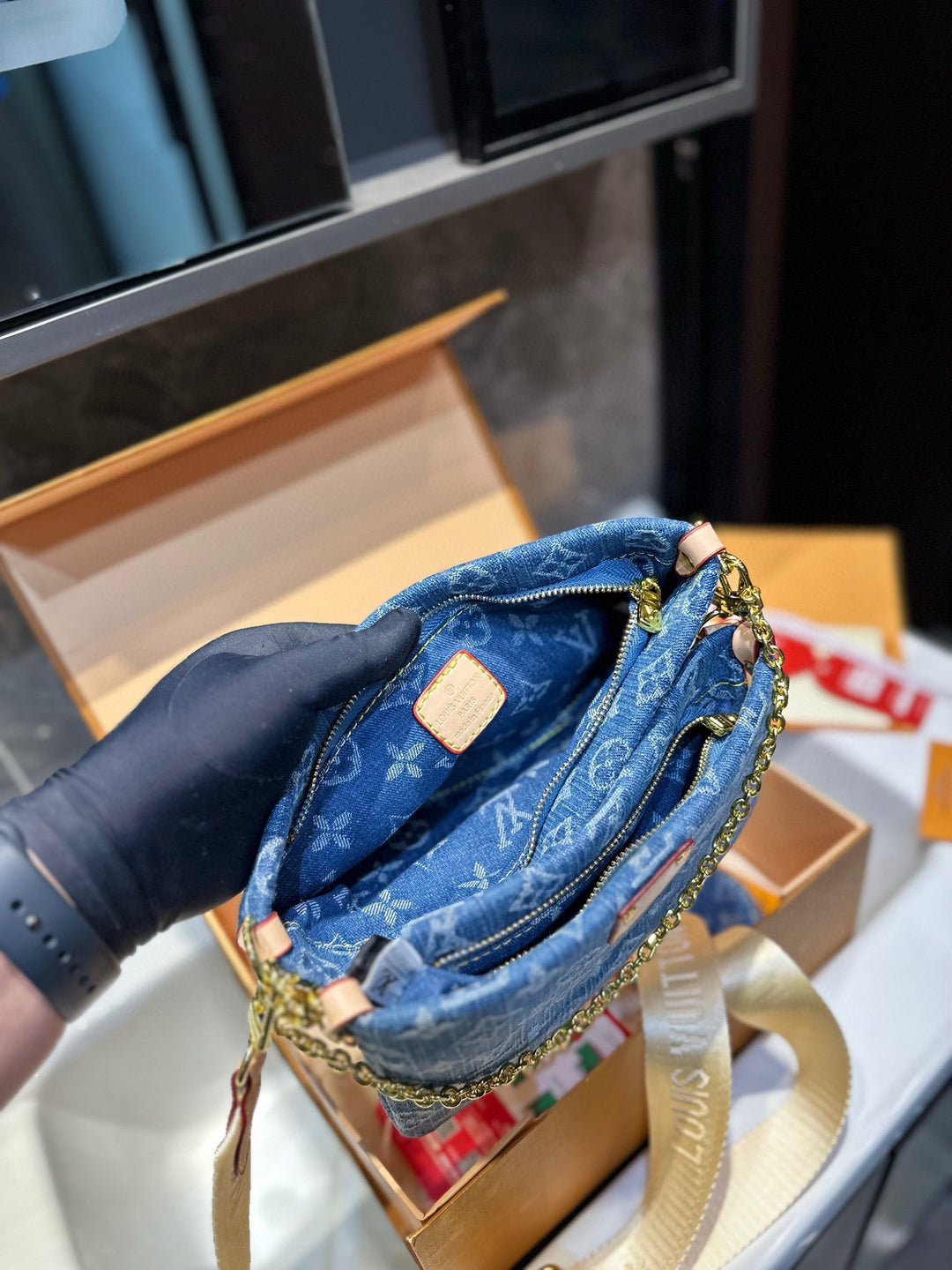 Blue Denim Handbag