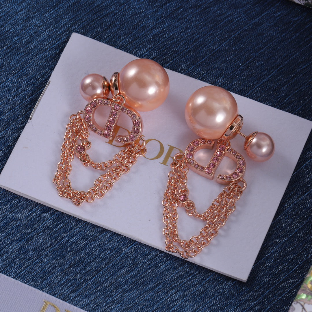 Luxury CD Brass Chain Earrings&nbsp;