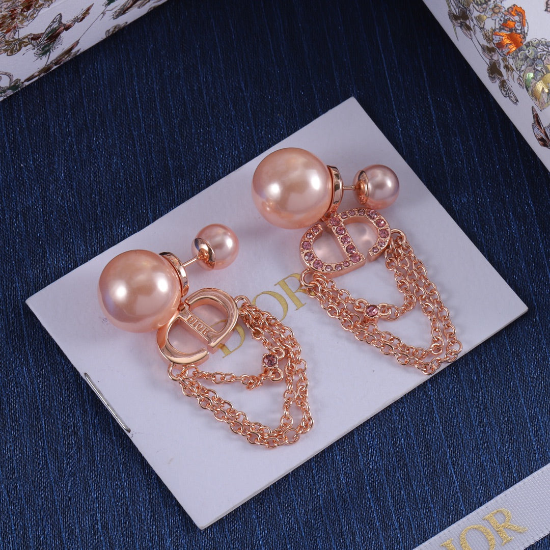 Luxury CD Brass Chain Earrings&nbsp;