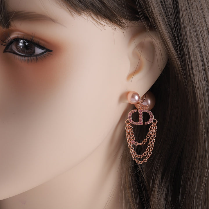 Luxury CD Brass Chain Earrings&nbsp;