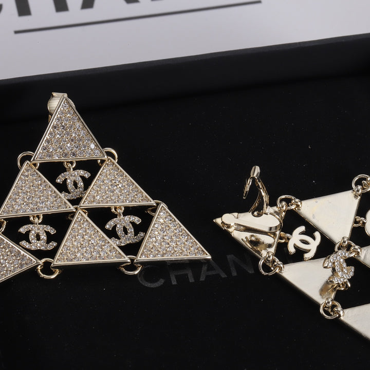 Fashion 3 Angle Combo Rhinestone Earrings