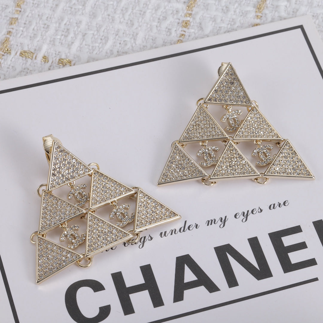 Fashion 3 Angle Combo Rhinestone Earrings