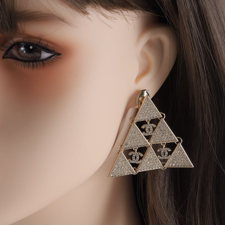 Fashion 3 Angle Combo Rhinestone Earrings