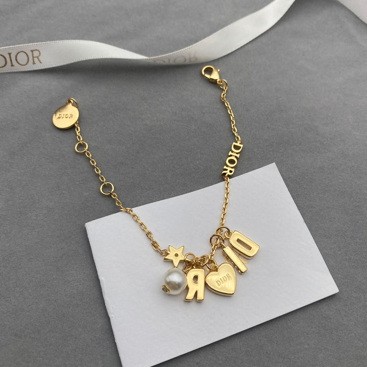 Fashion love heart with letter pendant necklace bracelet