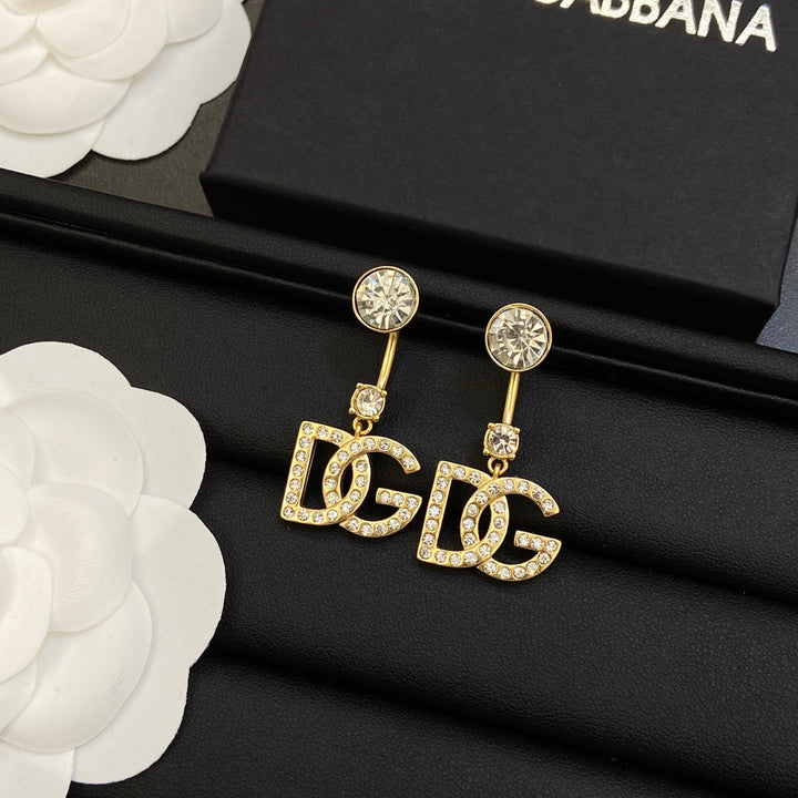 Luxury  Monogram Rhinestone Earrings