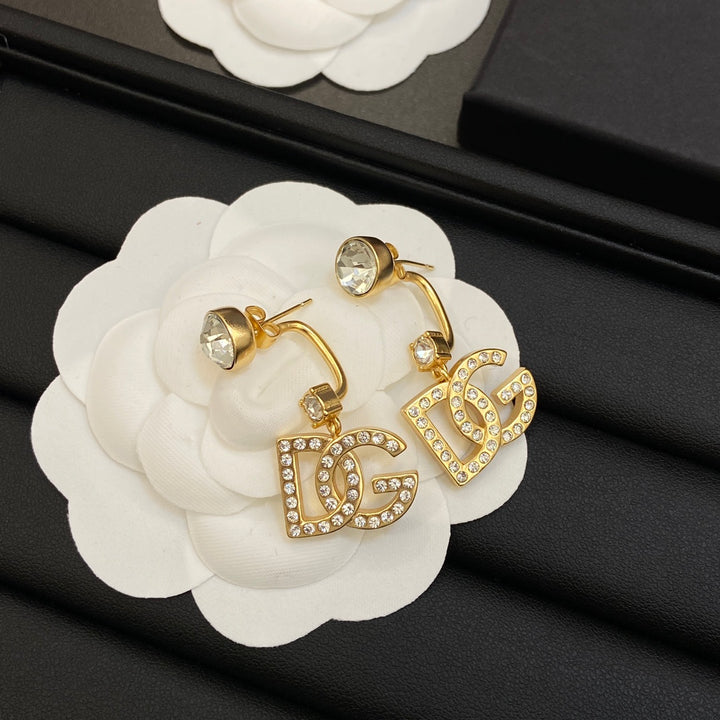 Luxury  Monogram Rhinestone Earrings