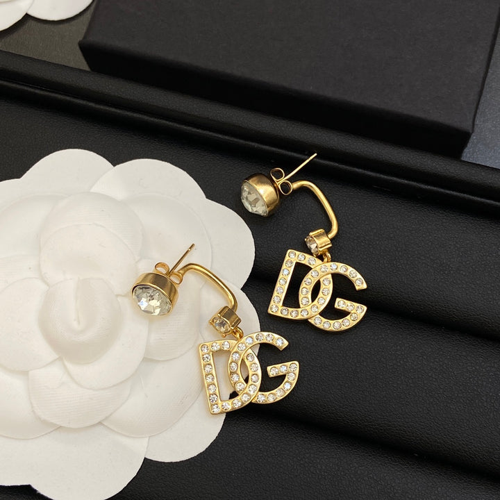 Luxury  Monogram Rhinestone Earrings