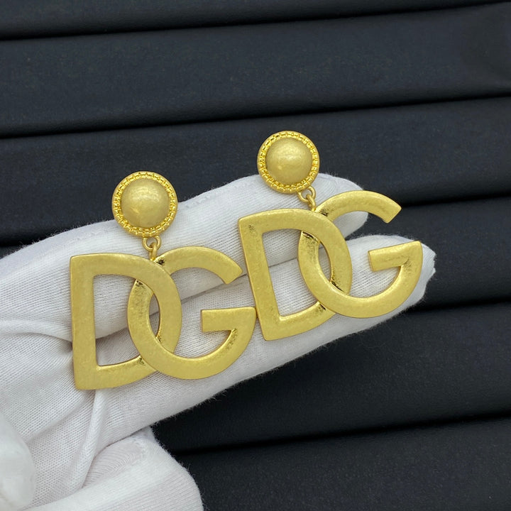 large two-color letter earrings