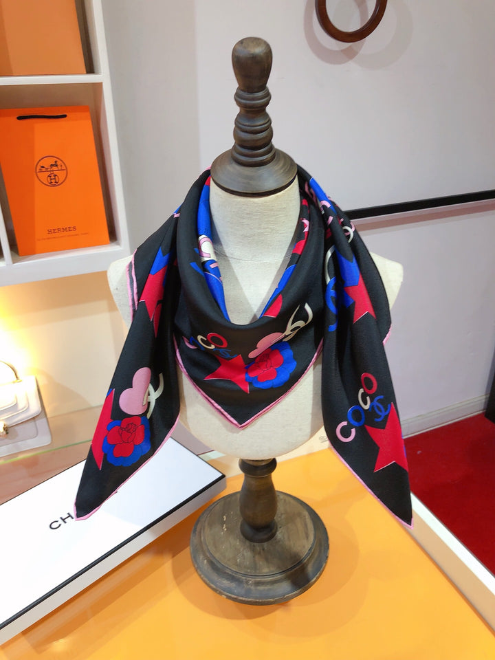 3 colors luxury top twill silk square scarf - elegant