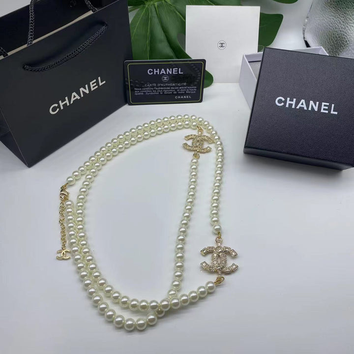 Luxury Double C Pendant Pearl Necklace