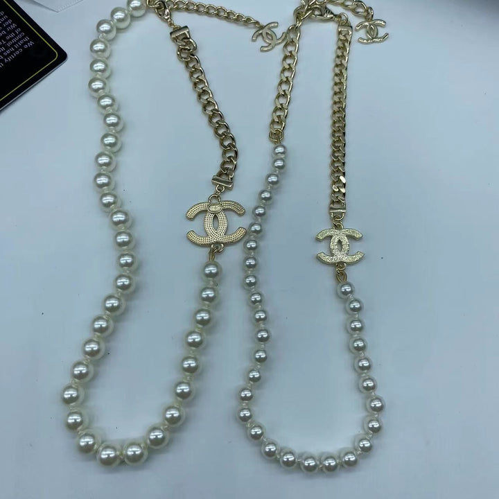 Small Large Double C Size Pearl Necklace