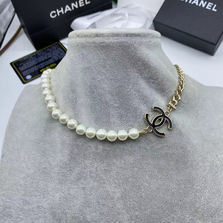 Small Large Double C Size Pearl Necklace