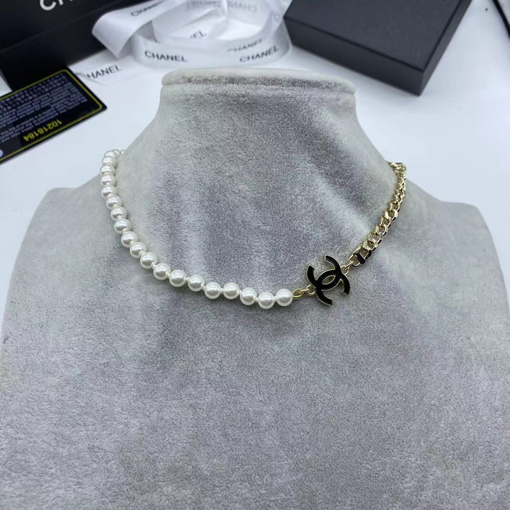 Small Large Double C Size Pearl Necklace