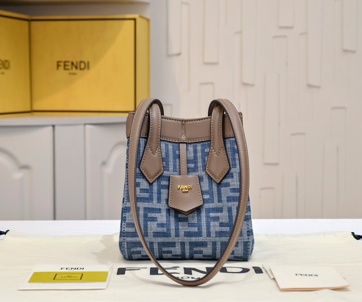 Denim Blue Concealed Magnetic Closure Distressed Bag