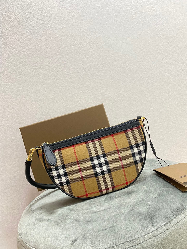 Vintage plaid cotton handbag