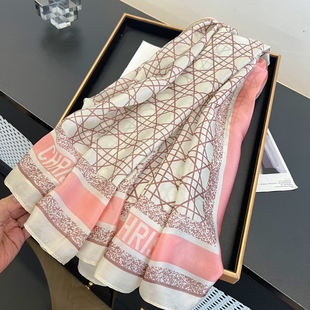 2024 new spring and summer long silk scarf