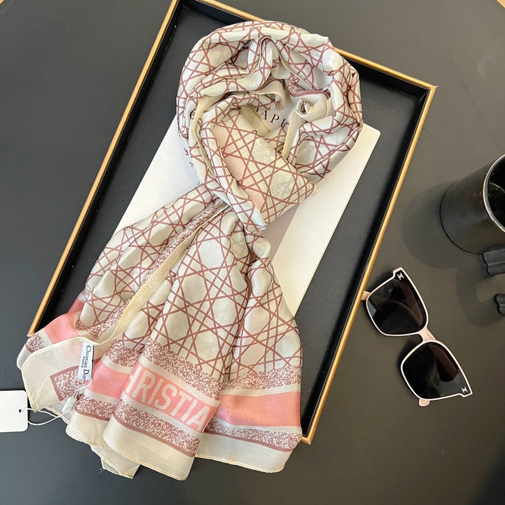 2024 new spring and summer long silk scarf