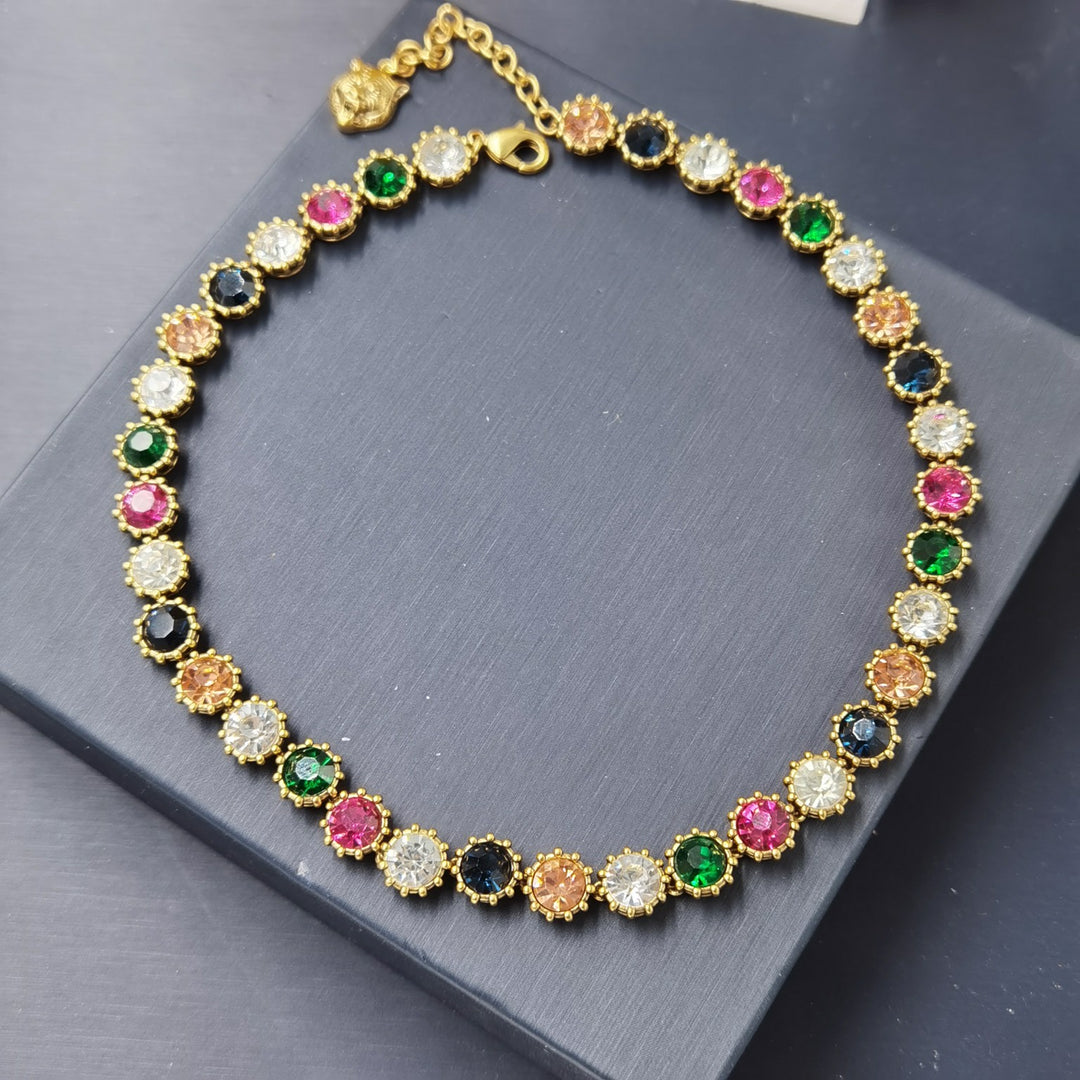 Luxury Snowflake Colorful Necklace Bracelet