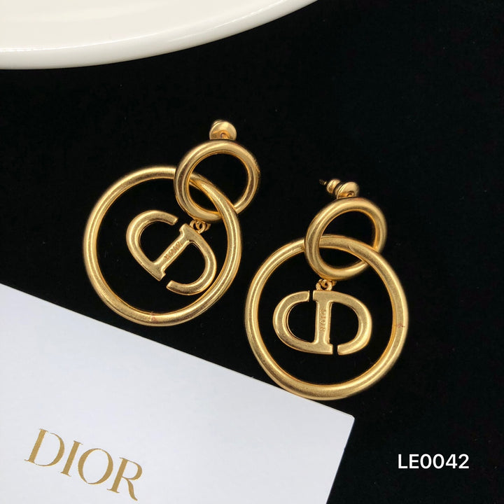 Luxury Brass Size Circle Earrings