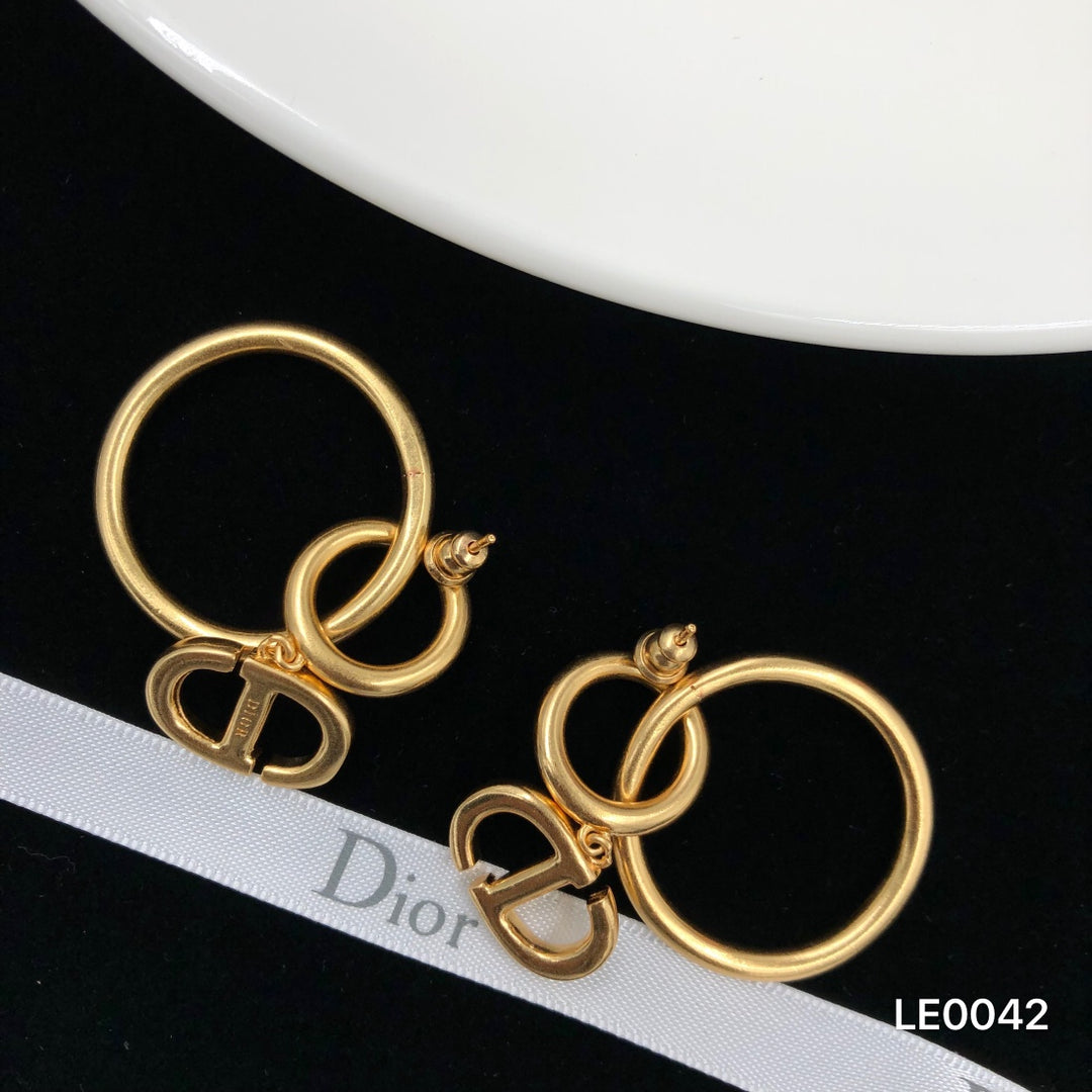 Luxury Brass Size Circle Earrings