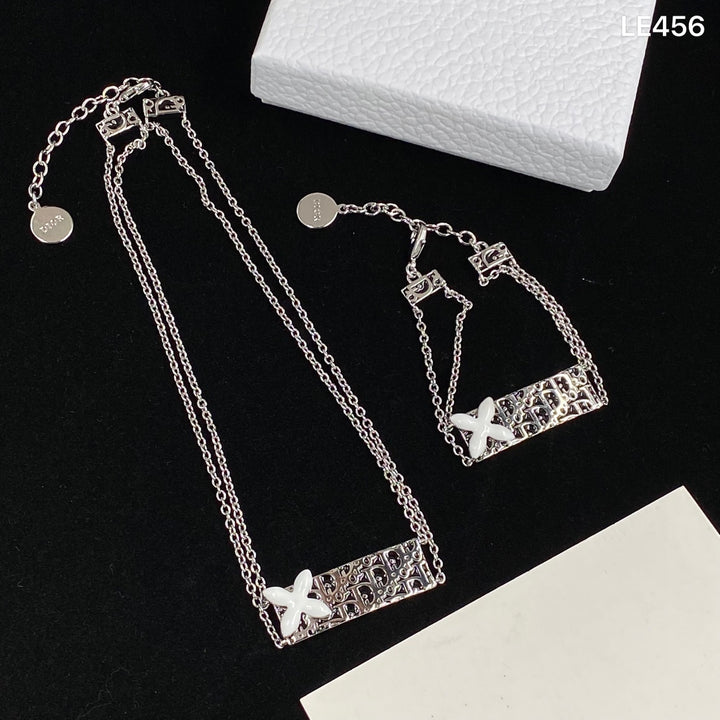 Luxury Double Layer Combo Necklace Bracelet