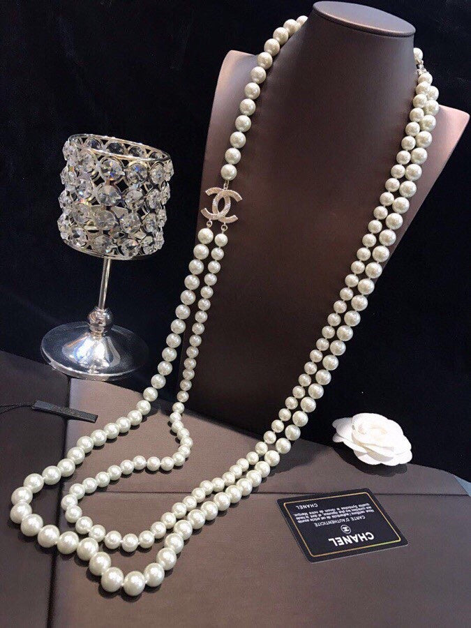 Classic Double Layers Size Pearl Chain