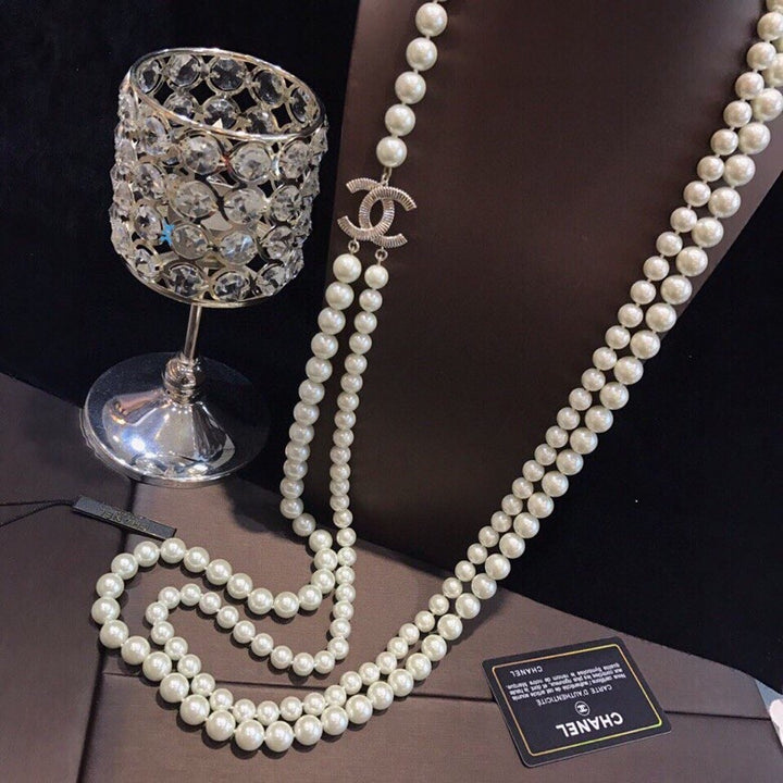 Classic Double Layers Size Pearl Chain